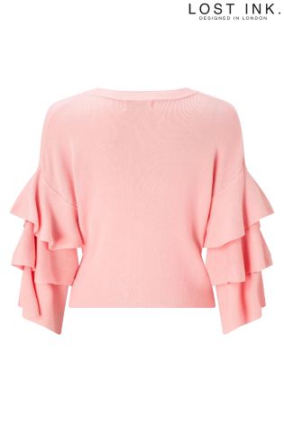 Lost Ink Ruffle Sleeve Jumper